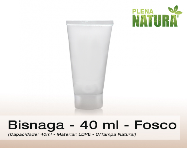 Bisnaga - 40ml - em LDPE Fosco - Cor Natural