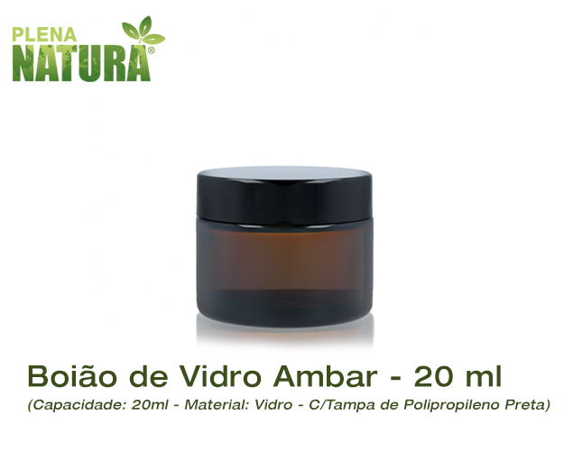 Boião - Vidro Ambar - 20 ml (c/tampa de Polipropileno)