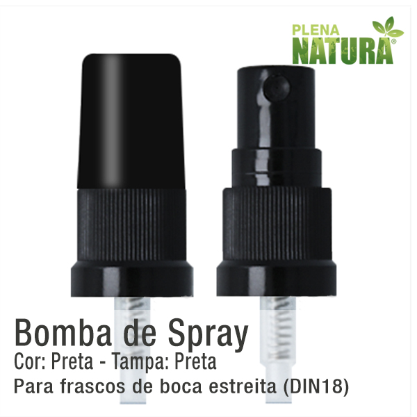 Bomba de Spray - PRETA c/Tampa Preta - DIN18