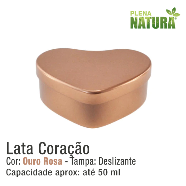 Lata em forma de Coração - Ouro Rosa - 50ml