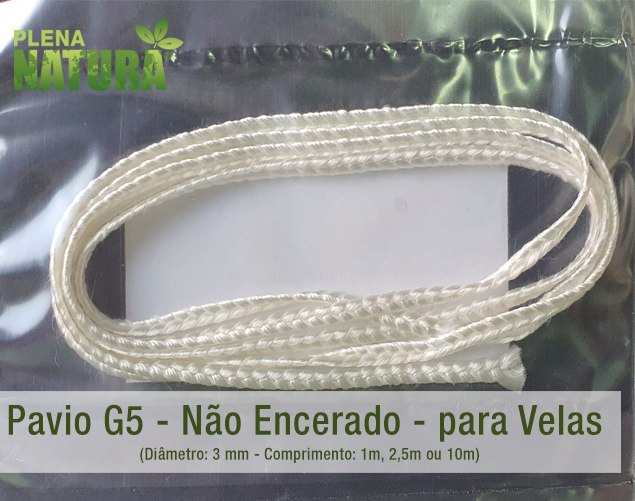 Pavio G5 - Não Encerado para Velas (diam = 3mm)