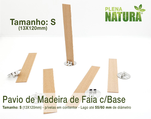 Pavio Madeira Faia c/Base Metálica - Tamanho S