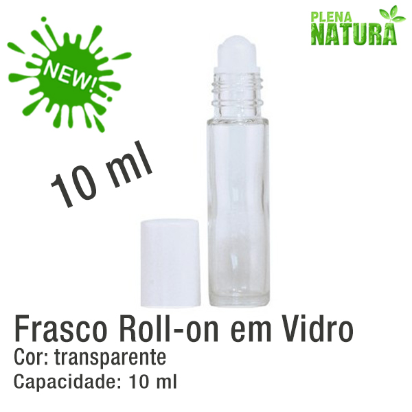Frasco Roll-on em Vidro Transparente - 10ml