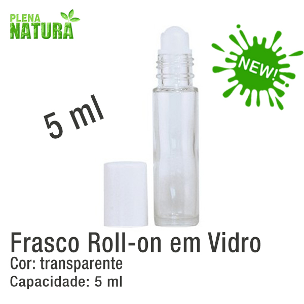 Frasco Roll-on em Vidro Transparente - 5ml