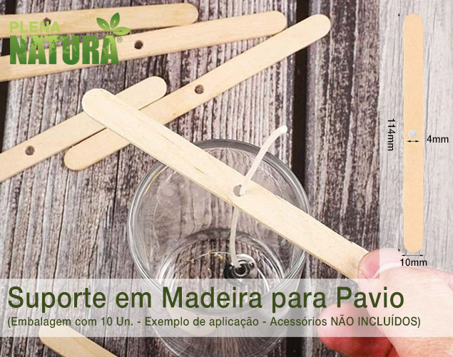 Suporte em Madeira para Pavio